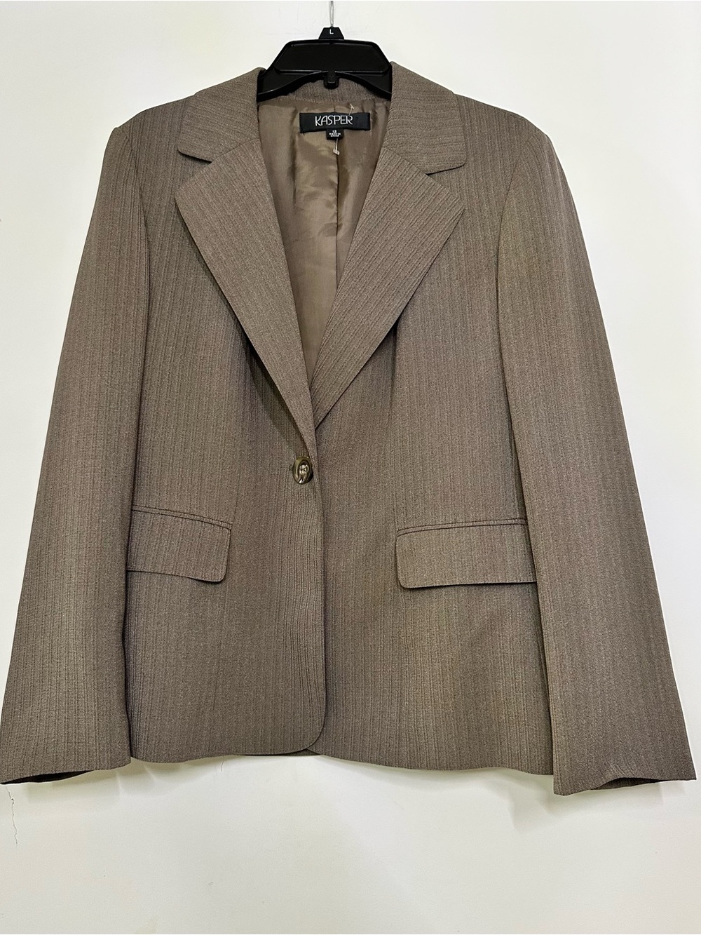 Kasper Women's Brown Taupe Pinstripe Blazer